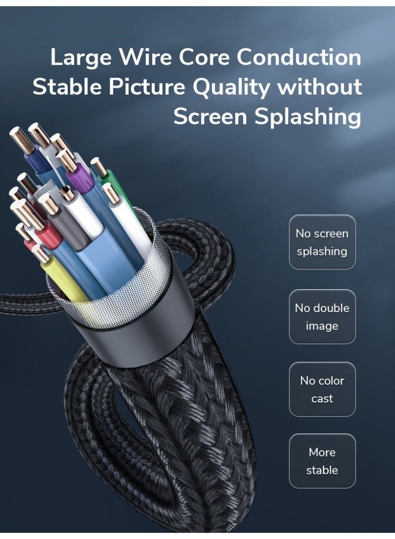 كابل تايم كابل محول من منفذ العرض إلى HDMI بدقة 4K ومعدل تحديث 30 هرتز، ذكر-ذكر، لتوصيل الكمبيوتر الشخصي والكمبيوتر المحمول بالشاشة والتلفزيون وجهاز العرض، يدعم نقل الصوت والفيديو عالي السرعة، سهل الاستخدام، موصلات مطلية بالذهب، أسود - Image 3